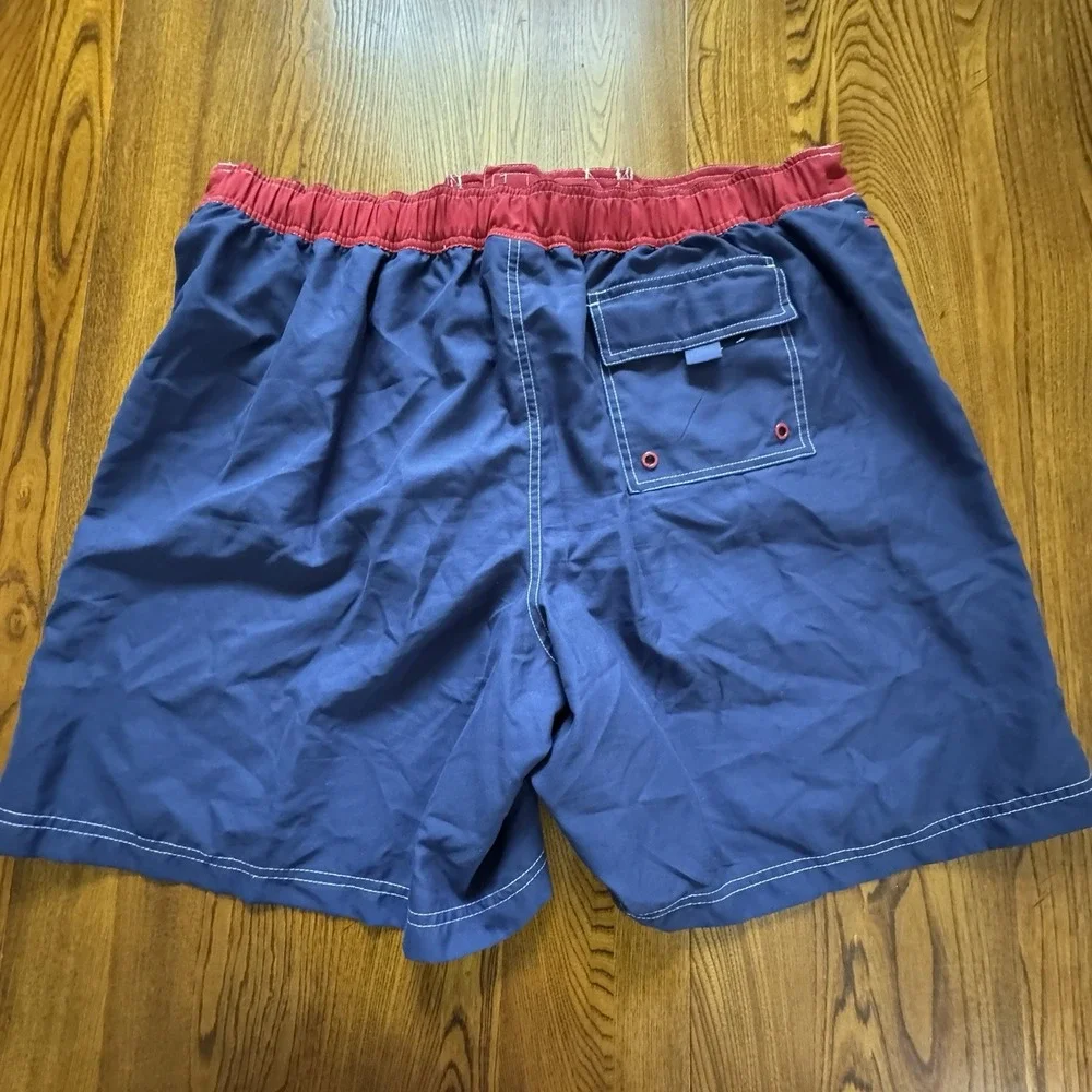 Disney Store Blue Red Mickey Mouse USA Flag Mesh Lined Swim Trunks Men's Size XL